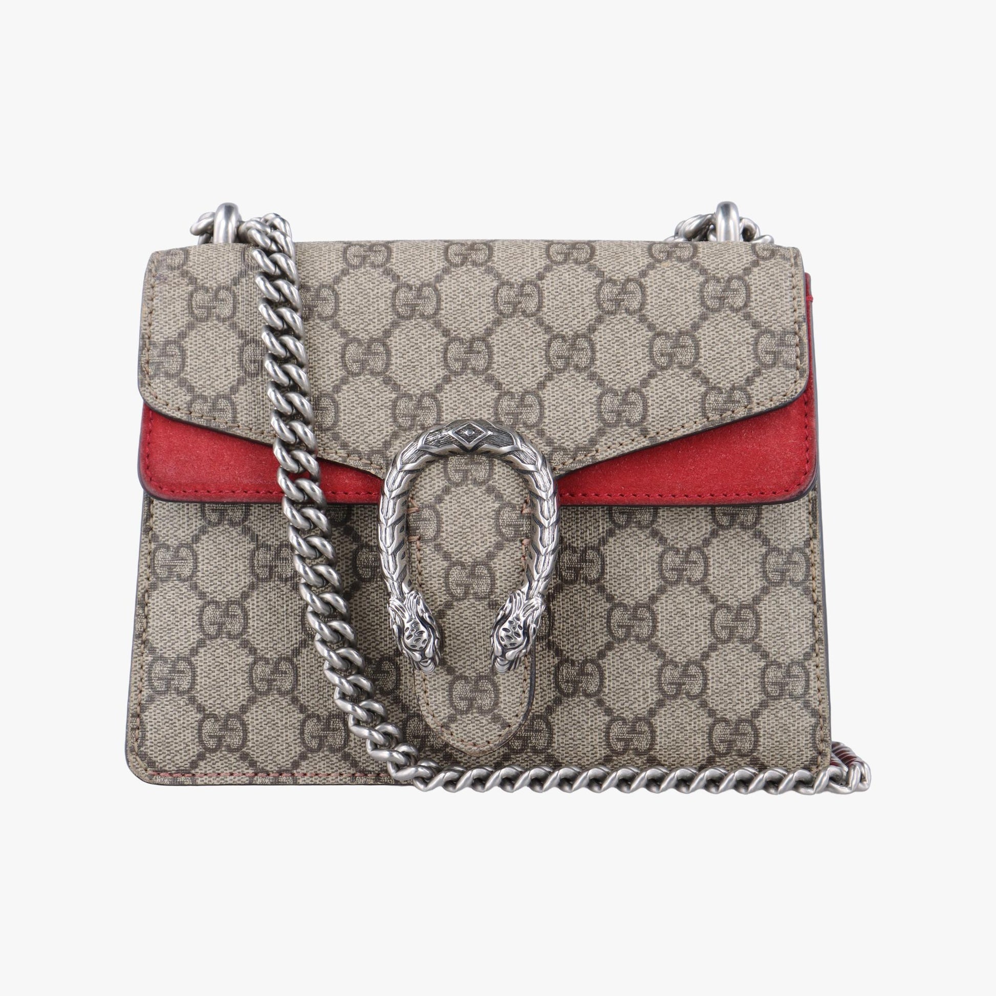 グッチ Gucci ショルダーバッグ レディース ディオニュソス ベージュ×レッド PVCコーティングキャンバス×スエード 421970 C020675586