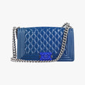 シャネル Chanel ショルダーバッグ レディース ボーイシャネル ブルー パテント A92693 20481051