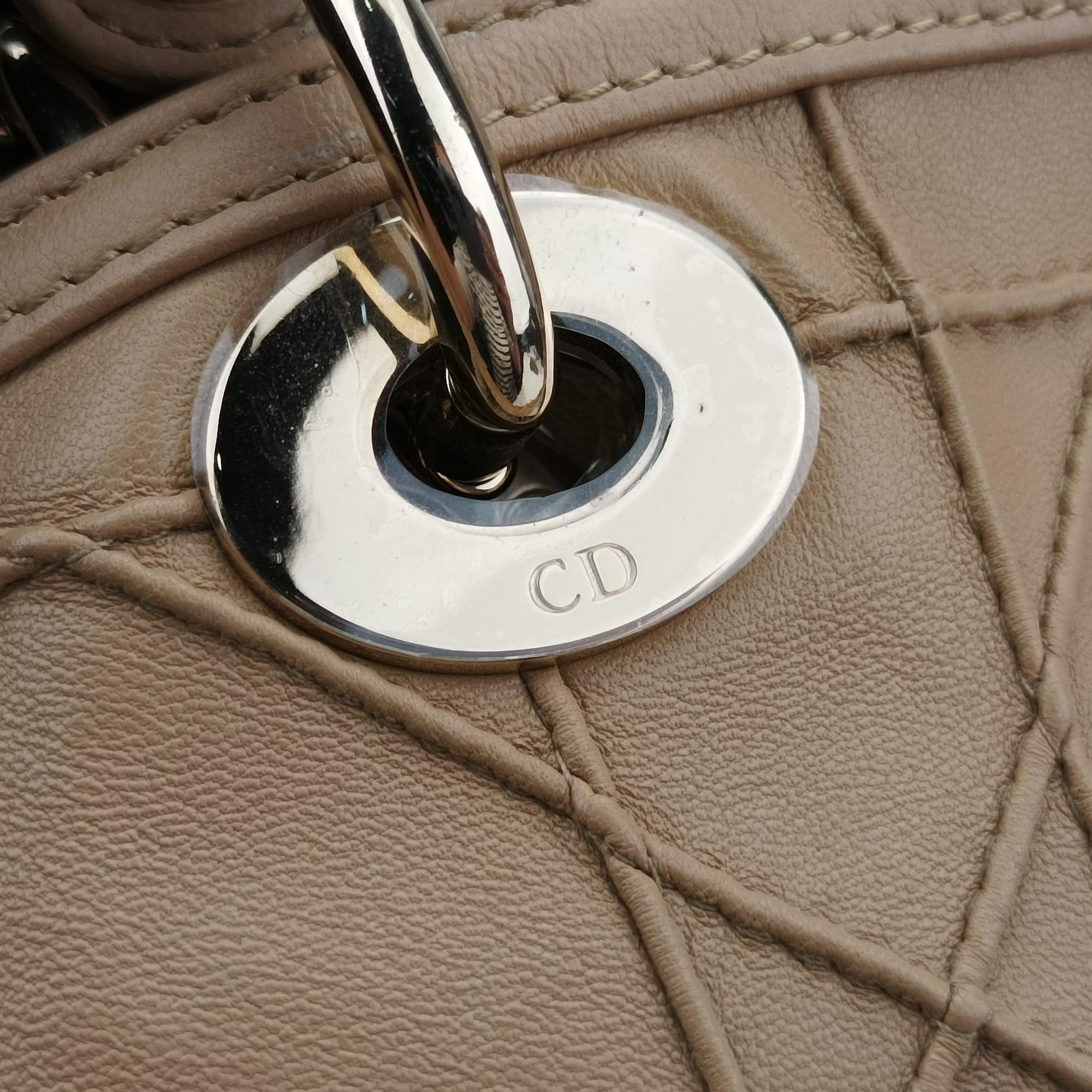 クリスチャンディオール Christian Dior ハンドバッグ レディース グランヴィル カーキ ラムスキン 09-MA-1121