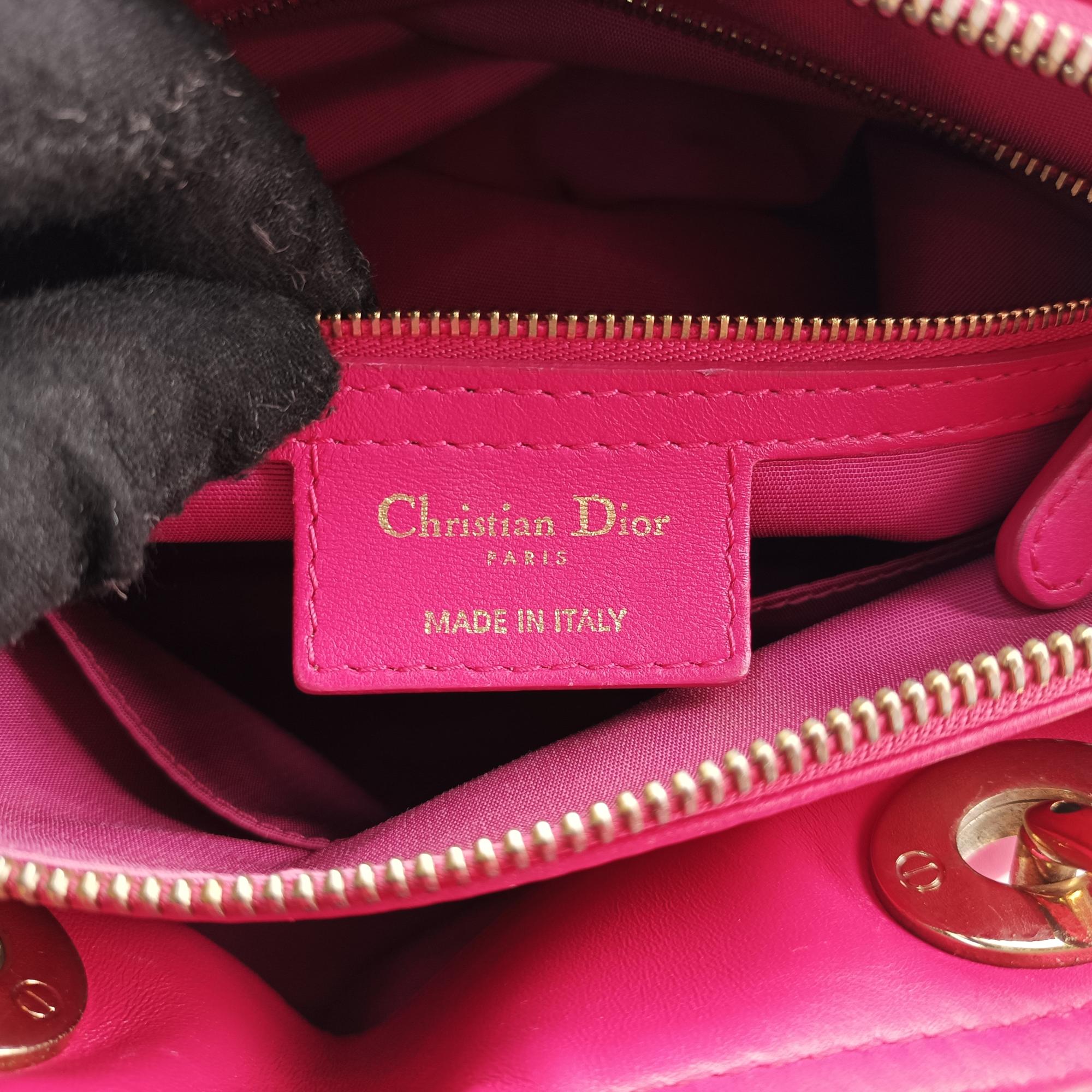 クリスチャンディオール Christian Dior ハンドバッグ レディース グランヴィル ローズ レッド ラムスキン 09-BO-0152