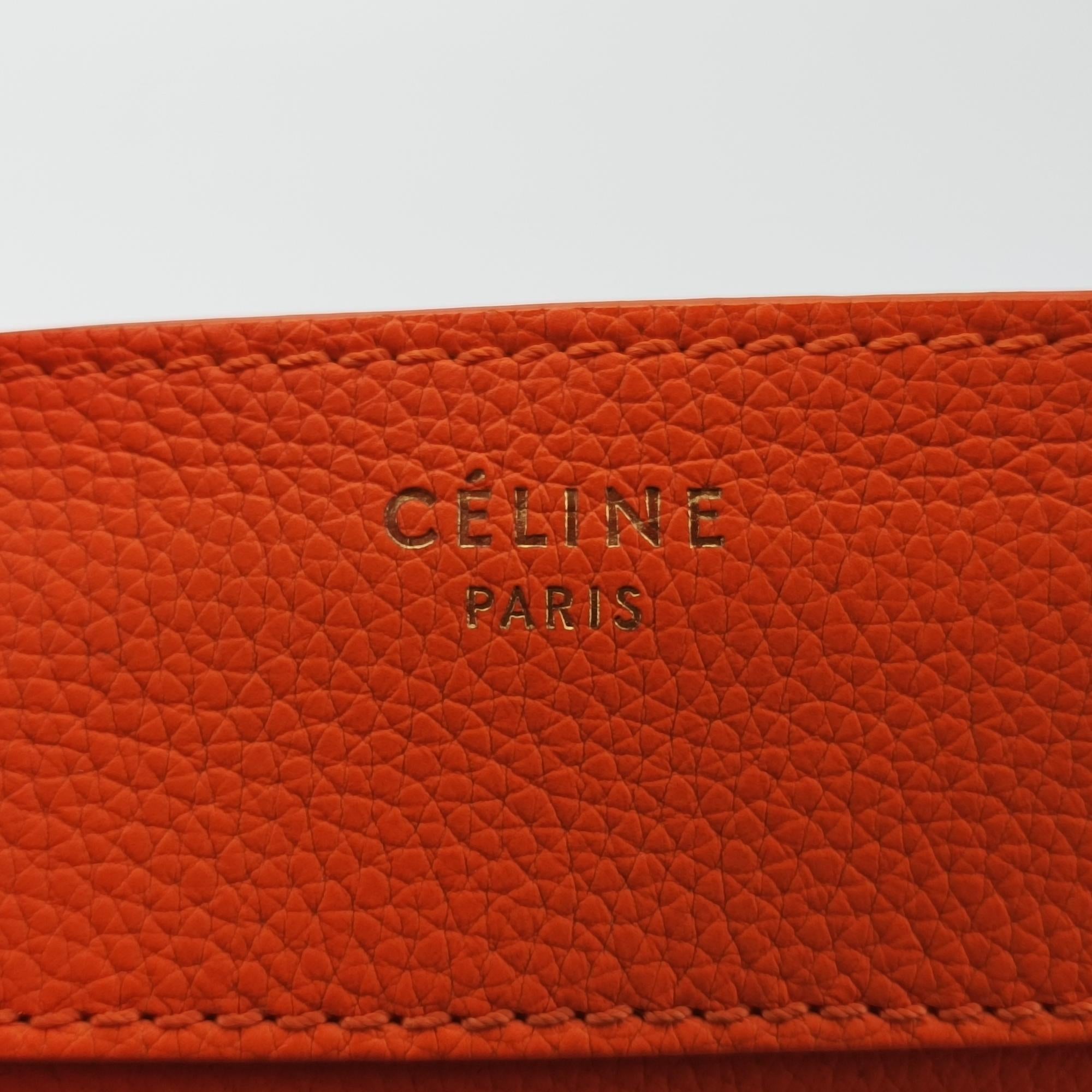 セリーヌ Celine ハンドバッグ レディース ラゲージミニショッパー オレンジ レザー W-GA-0181