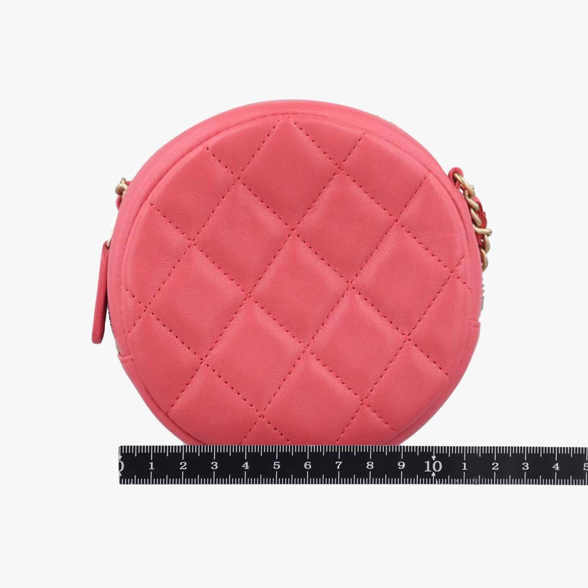 シャネル Chanel ショルダーバッグ レディース チャームラウンド レッド ラムスキン A81620 26891302