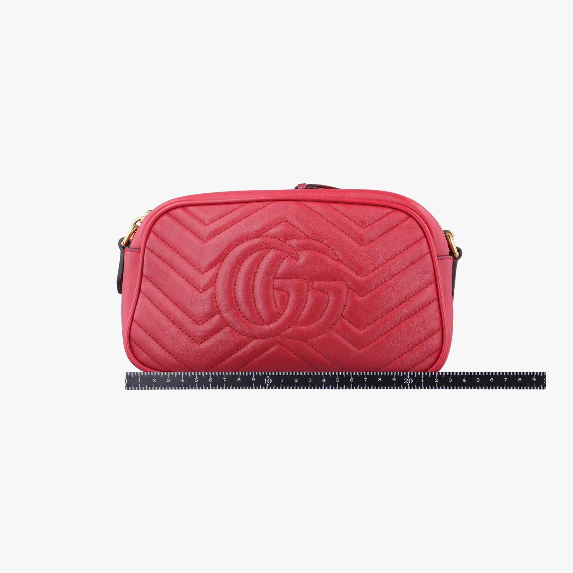 グッチ Gucci ショルダーバッグ レディース GGマーモント レッド レザー 447632 F020964074