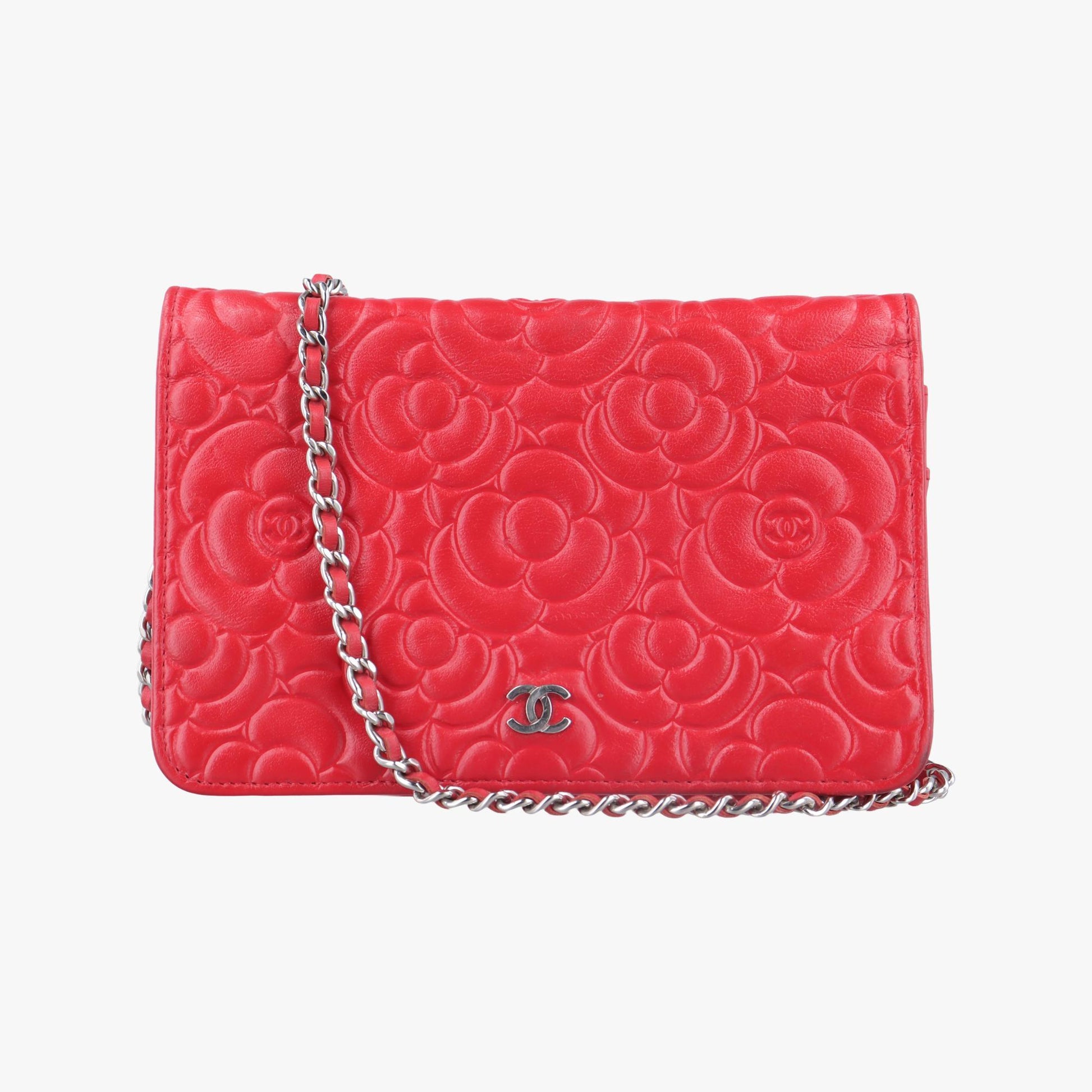 シャネル Chanel ショルダーバッグ レディース カメリア レッド ラムスキン A82336 27401486