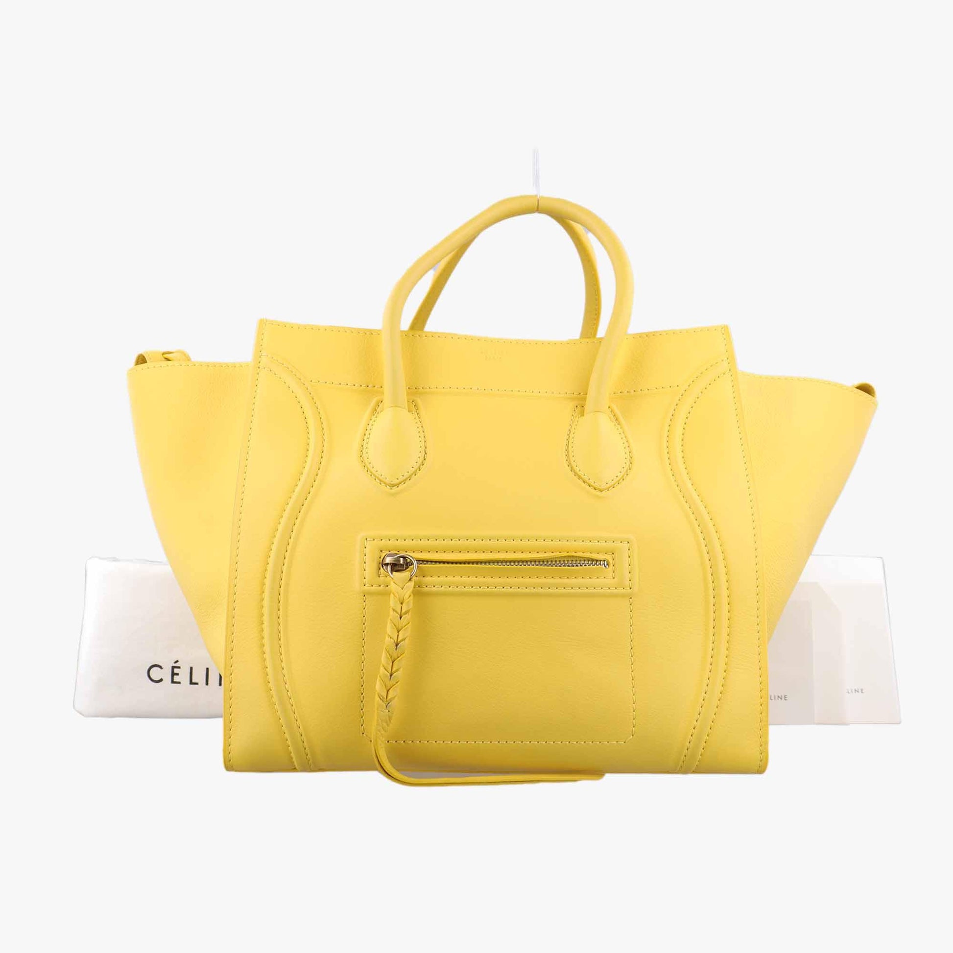 セリーヌ Celine ハンドバッグ レディース ラゲージスモールスクエアファントム イエロー レザー S-TB-1102