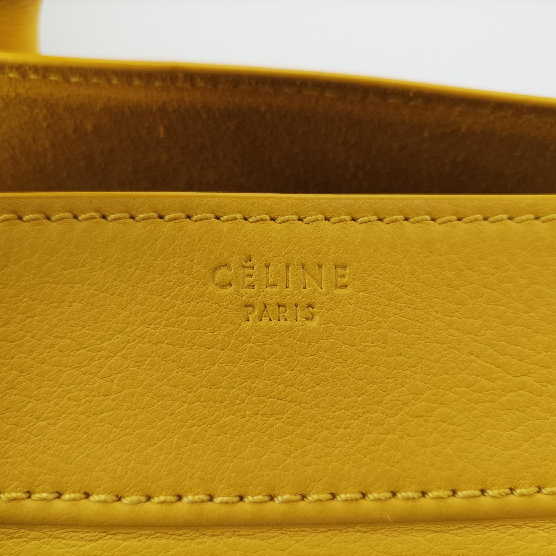 セリーヌ Celine ハンドバッグ レディース ラゲージスモールスクエアファントム イエロー レザー S-TB-1102