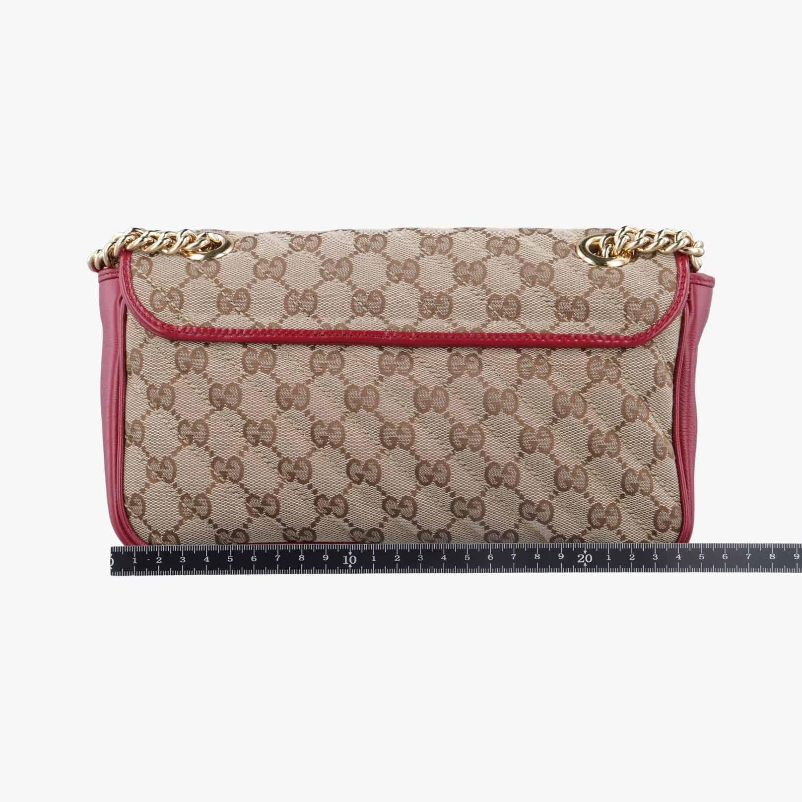 グッチ Gucci ショルダーバッグ レディース GGマーモント カーキ レザー×キャンバス 443497 B031437282