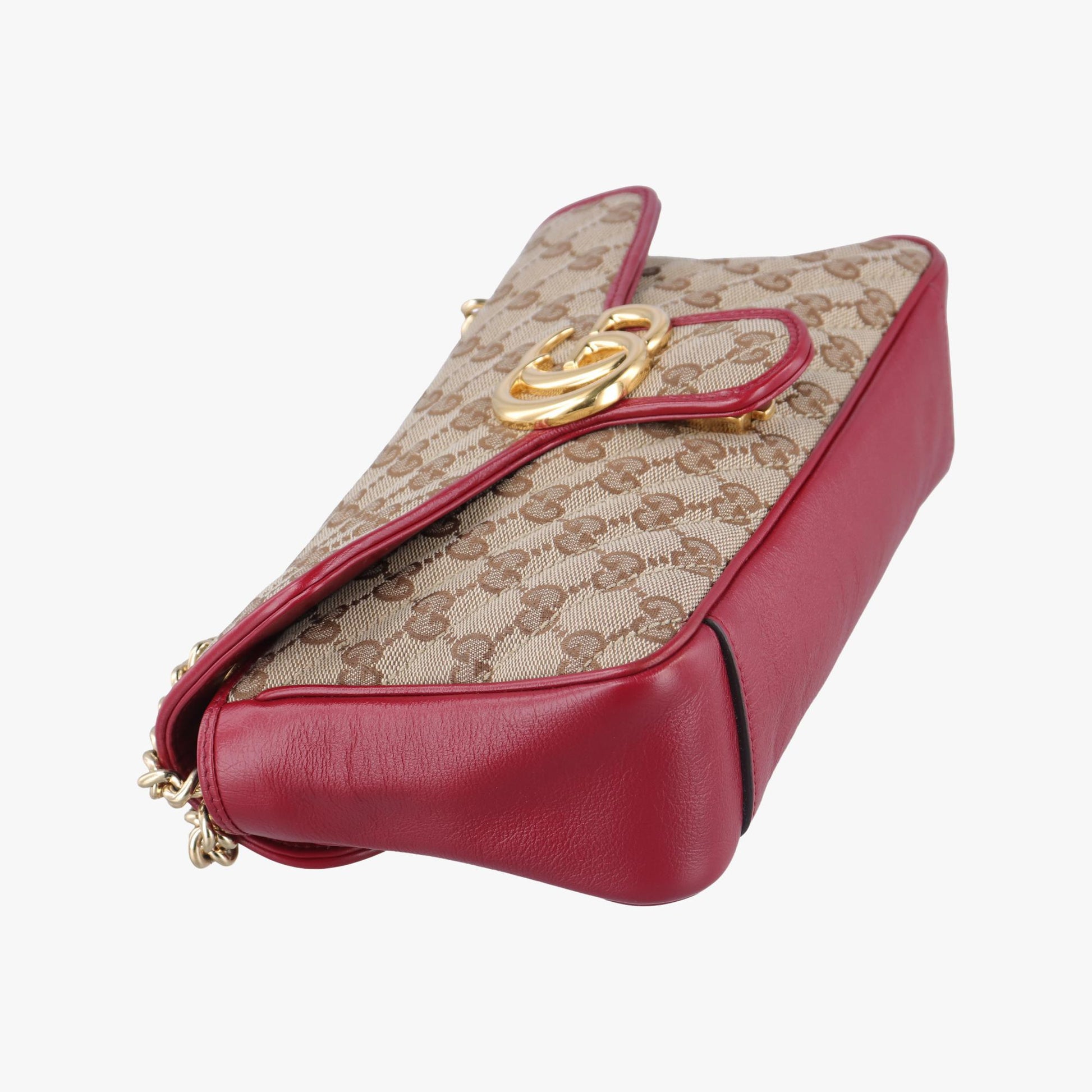 グッチ Gucci ショルダーバッグ レディース GGマーモント カーキ レザー×キャンバス 443497 B031437282