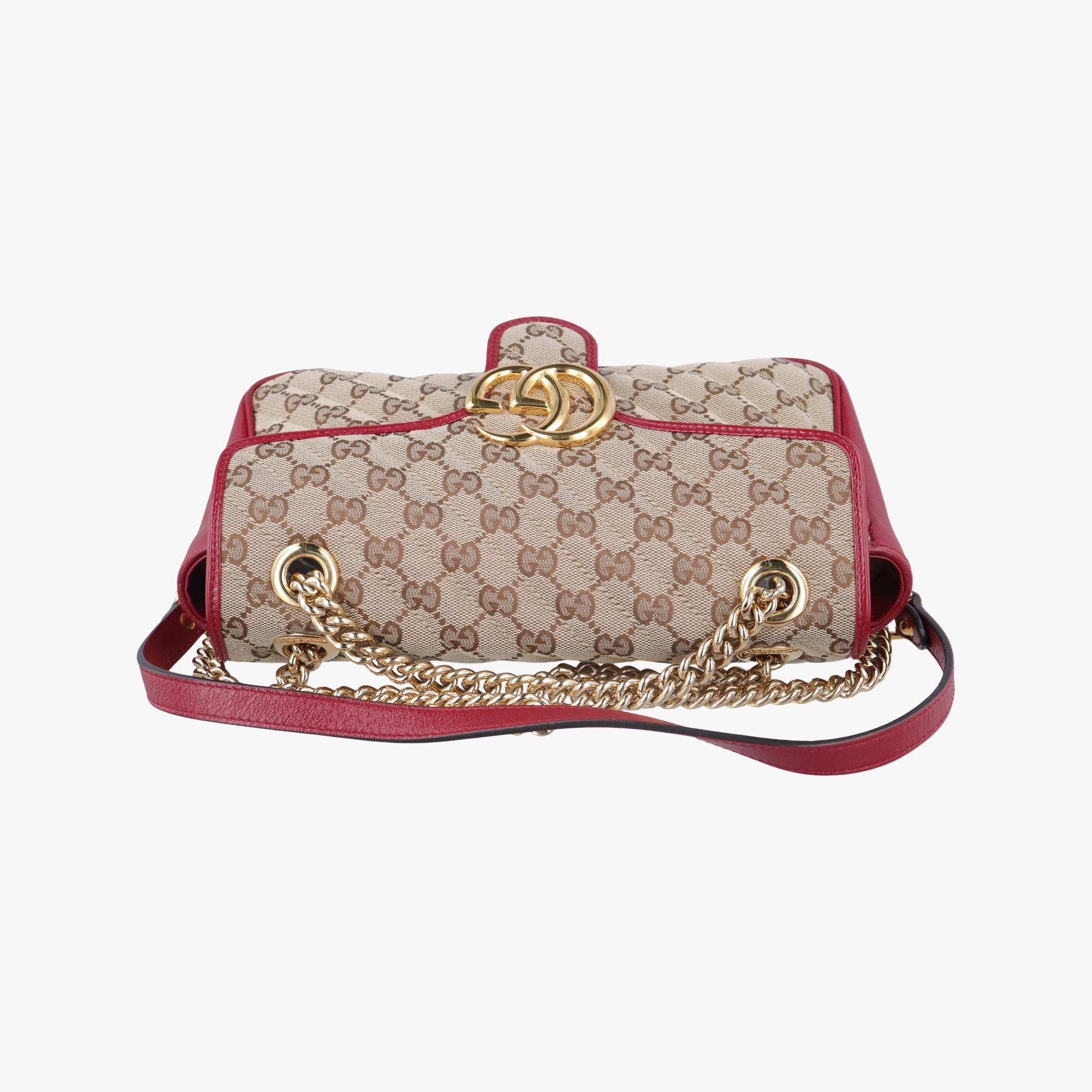 グッチ Gucci ショルダーバッグ レディース GGマーモント カーキ レザー×キャンバス 443497 B031437282