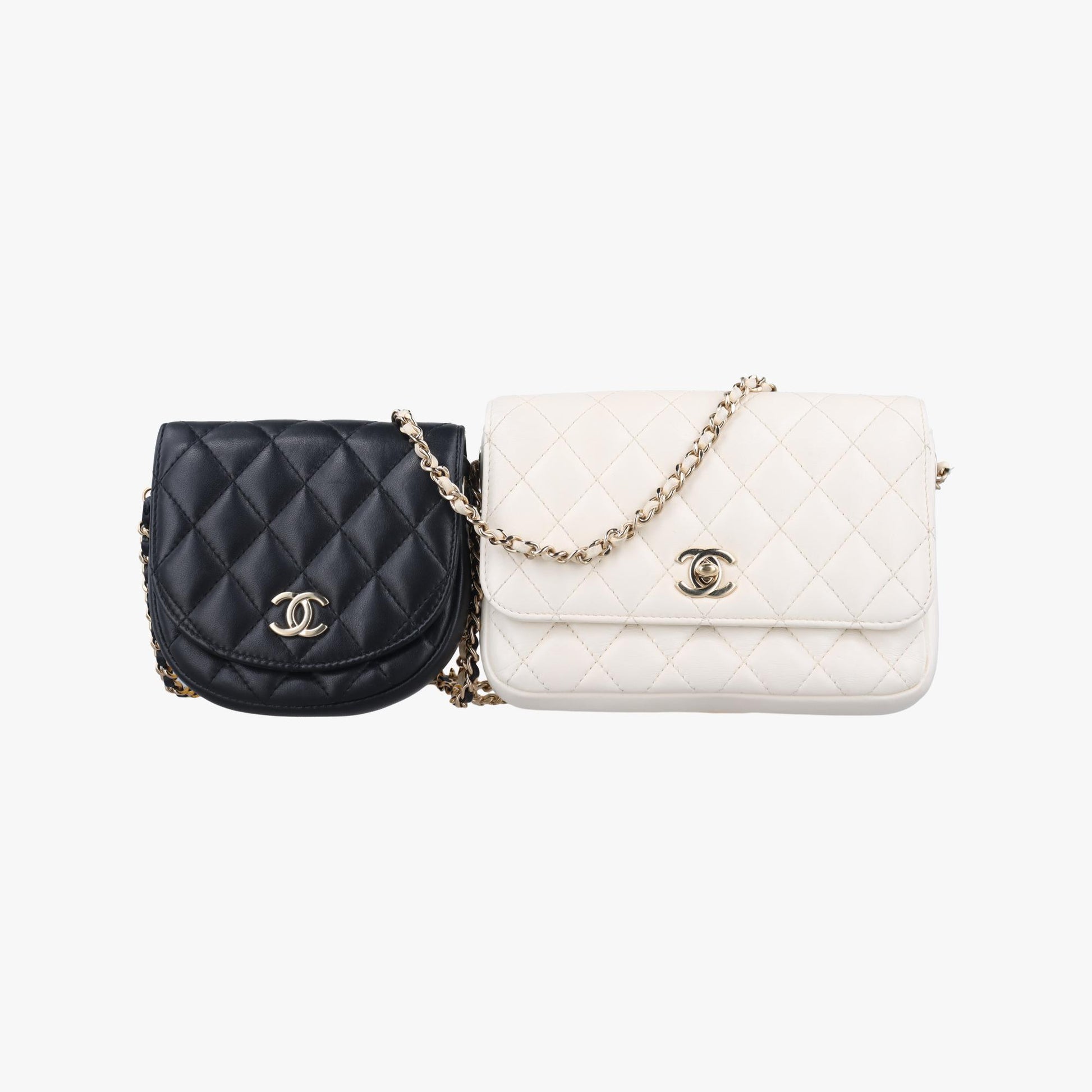 シャネル Chanel ショルダーバッグ レディース サイドパック マトラッセ ホワイト ラムスキン AS0649 27842687