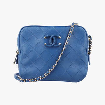 シャネル Chanel ショルダーバッグ レディース カジュアル カメラ ブルー レザー AS0538 27863420