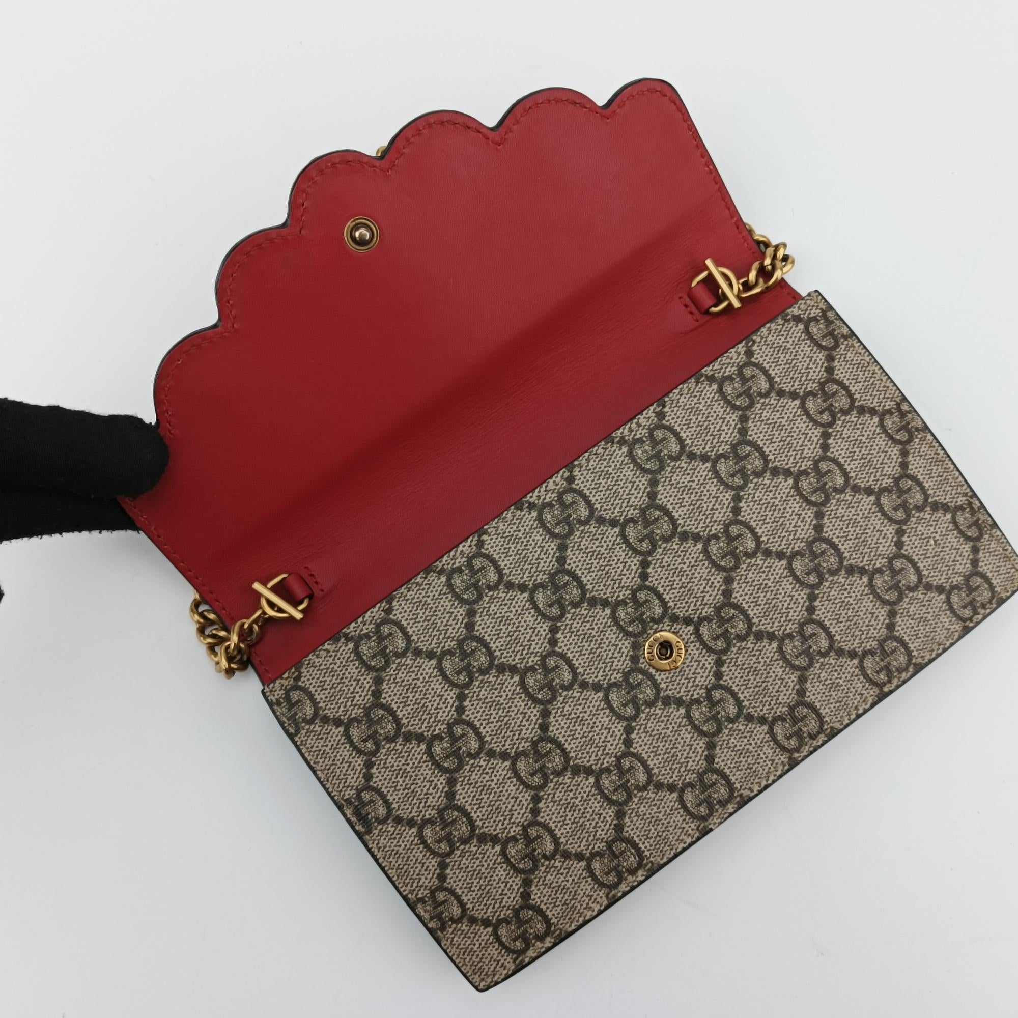 グッチ Gucci ショルダーバッグ レディース ピオニー GGスプリーム パール スカラップ グレー PVCコーティングキャンバス×レザー 431478