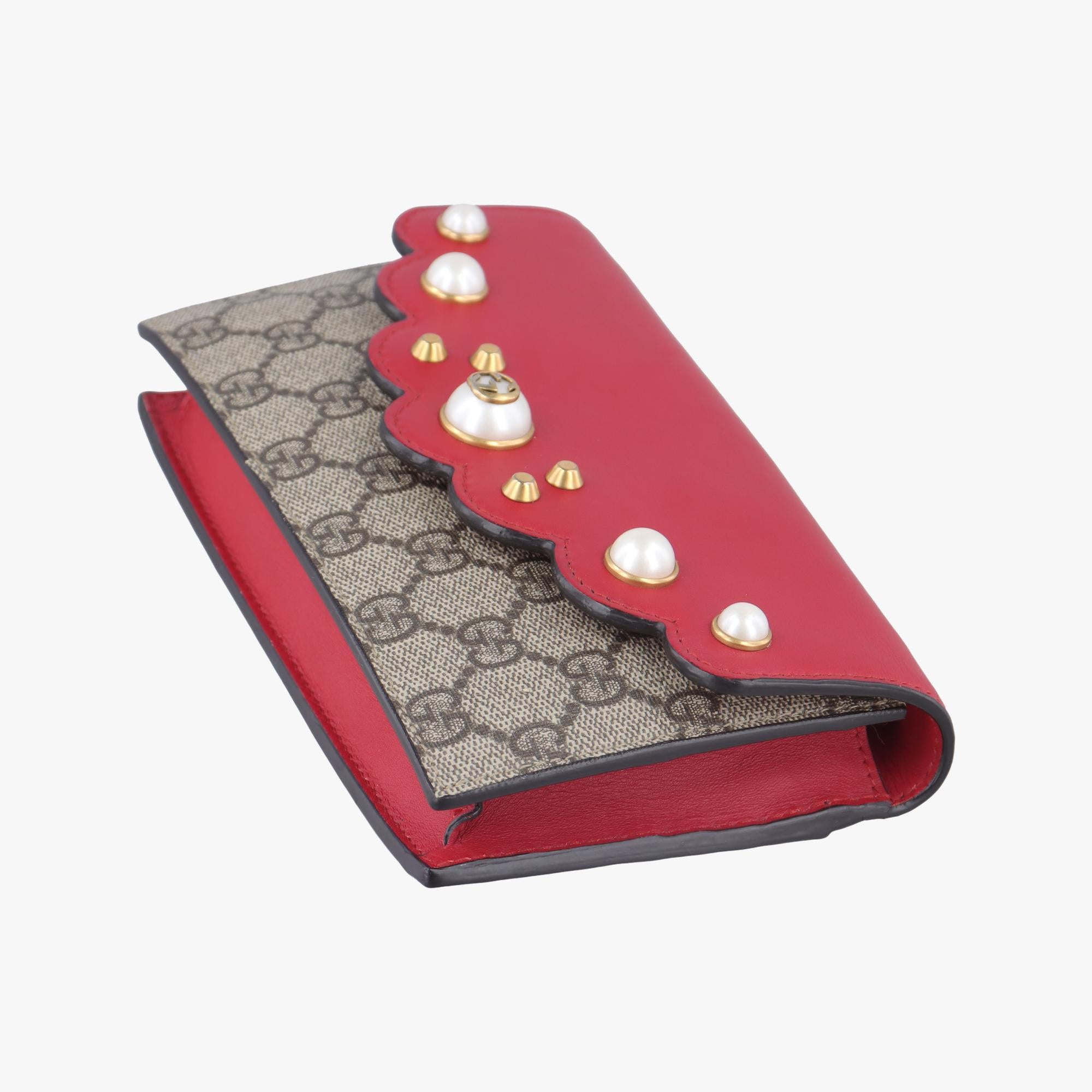 グッチ Gucci ショルダーバッグ レディース ピオニー GGスプリーム パール スカラップ グレー PVCコーティングキャンバス×レザー 431478