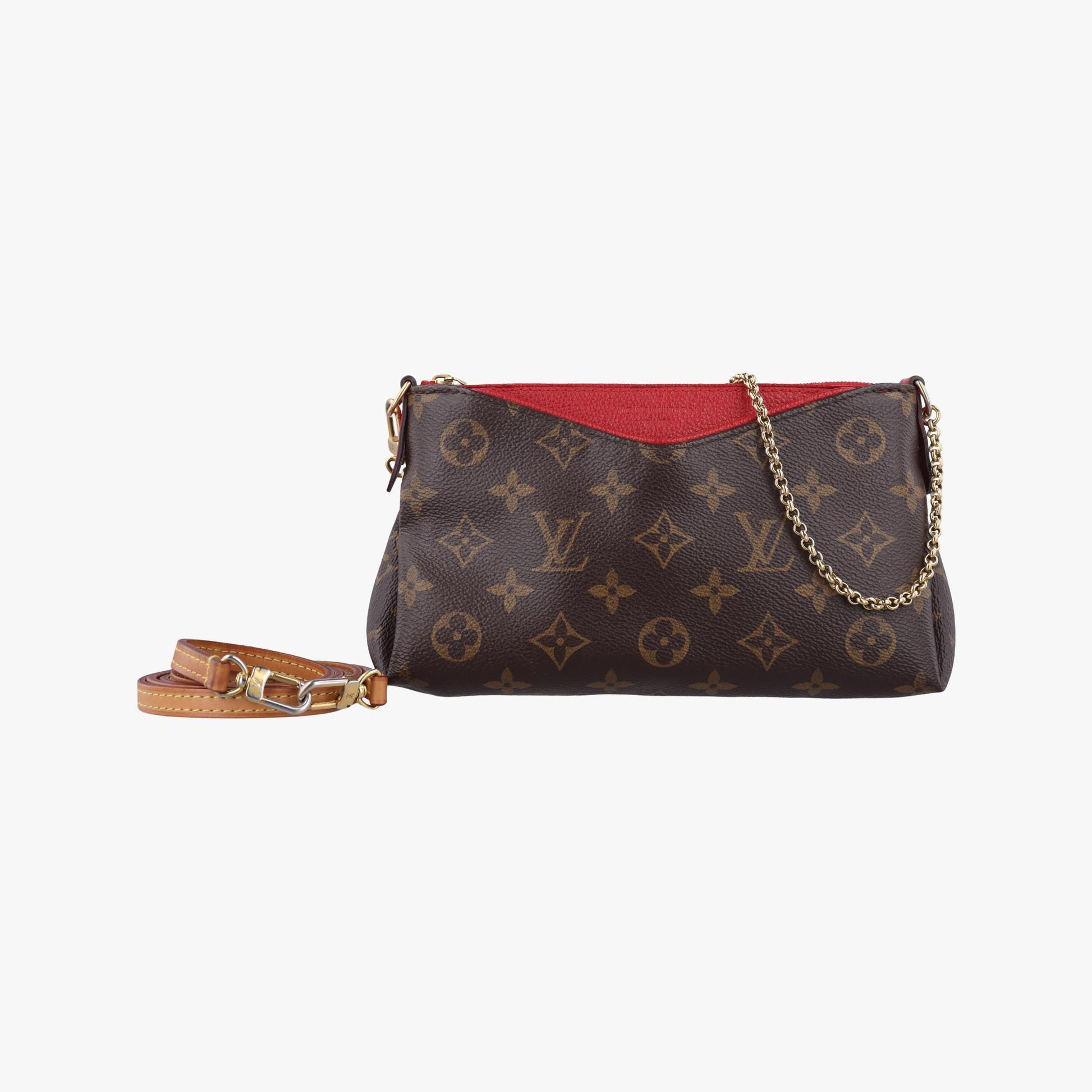 ルイヴィトン Louis Vuitton ショルダーバッグ レディース パラス クラッチ ブラウン モノグラムキャンバス×カーフレザー M41638 CA1148