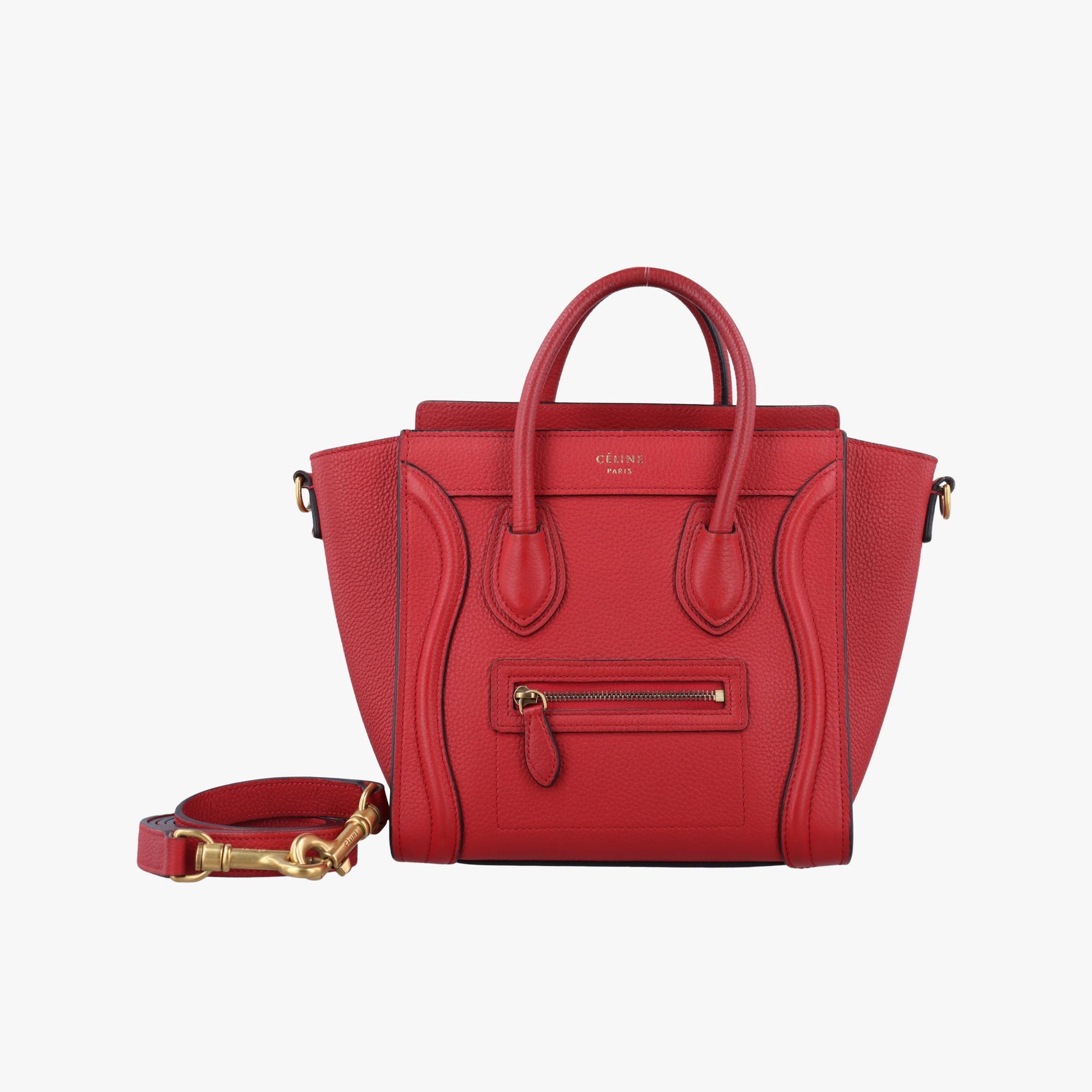 セリーヌ Celine ショルダーバッグ レディース ラゲージナノショッパー レッド レザー S-VP-4124 S-MM-4134