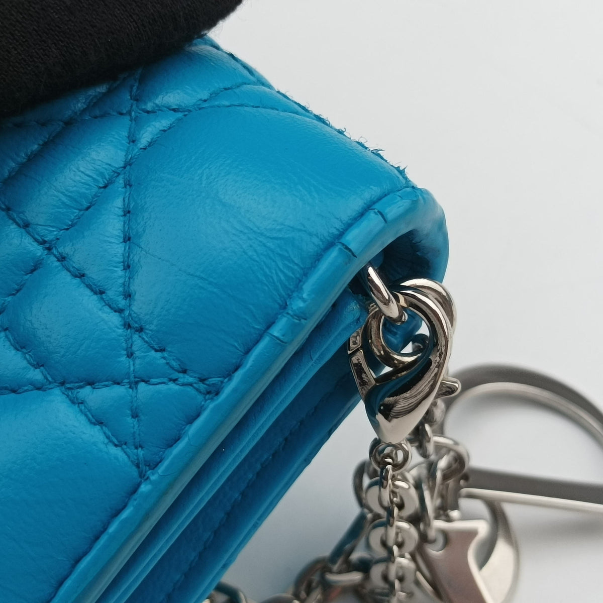 Cannage Chain Blue Lambskin 12-MA-0115カナージュ チェーン ブルー ラムスキン 12-MA-0115