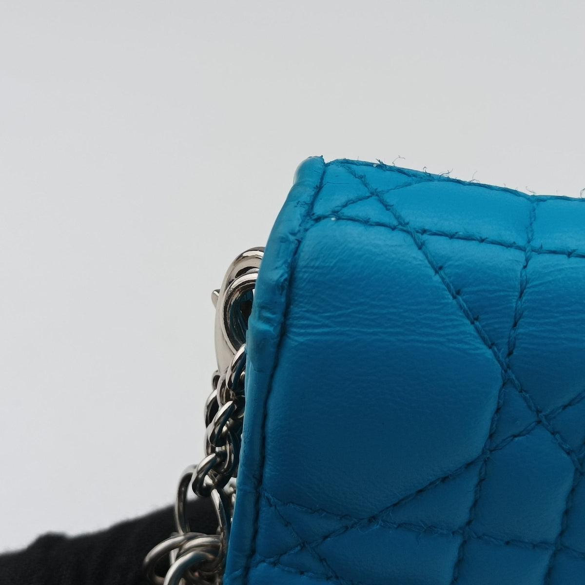 Cannage Chain Blue Lambskin 12-MA-0115カナージュ チェーン ブルー ラムスキン 12-MA-0115