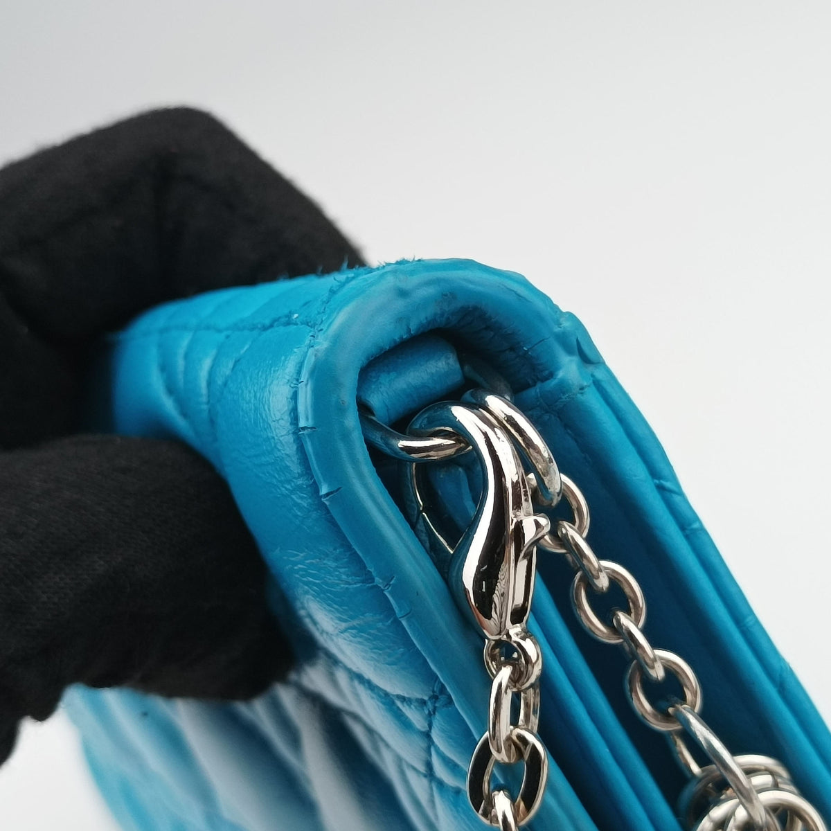 Cannage Chain Blue Lambskin 12-MA-0115カナージュ チェーン ブルー ラムスキン 12-MA-0115