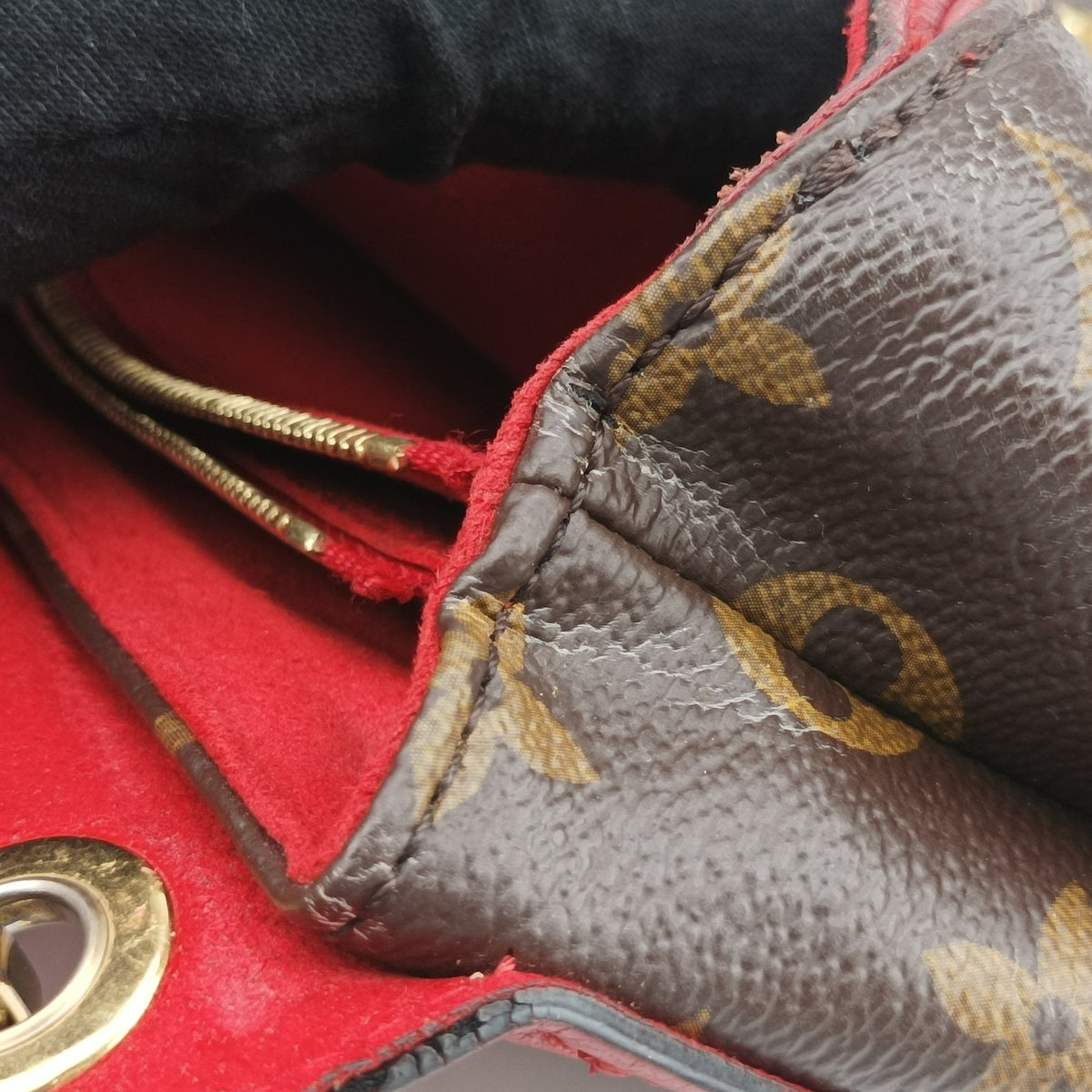 PALLAS Chain Brown×CERISE Monogram Canvas×calf leather M41201 CA2117 IC Chipパラス チェーン モノグラム/ブラウン×スリーズ モノグラムキャンバス×カーフレザー M41201 CA2117 ICチップ