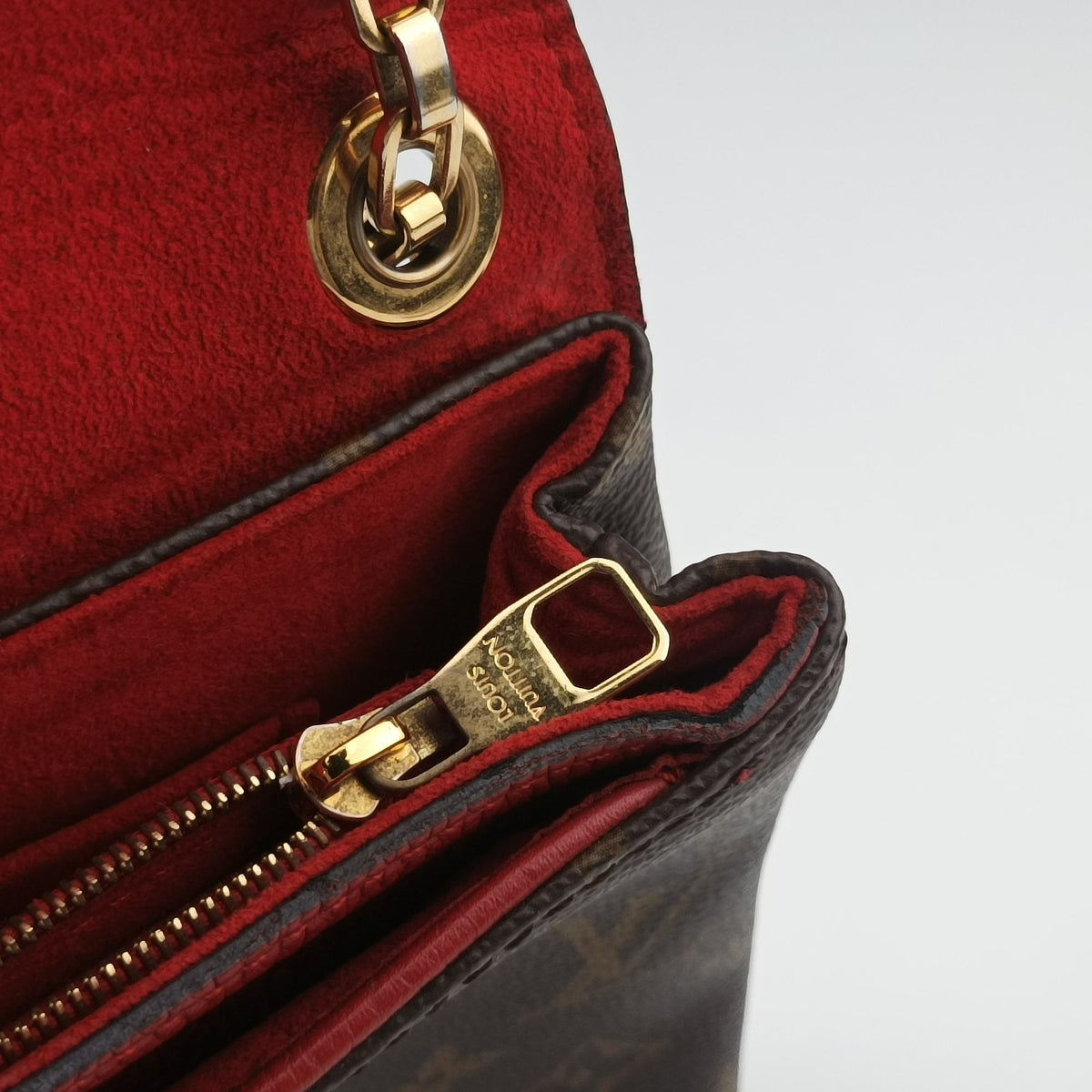 PALLAS Chain Brown×CERISE Monogram Canvas×calf leather M41201 CA2117 IC Chipパラス チェーン モノグラム/ブラウン×スリーズ モノグラムキャンバス×カーフレザー M41201 CA2117 ICチップ